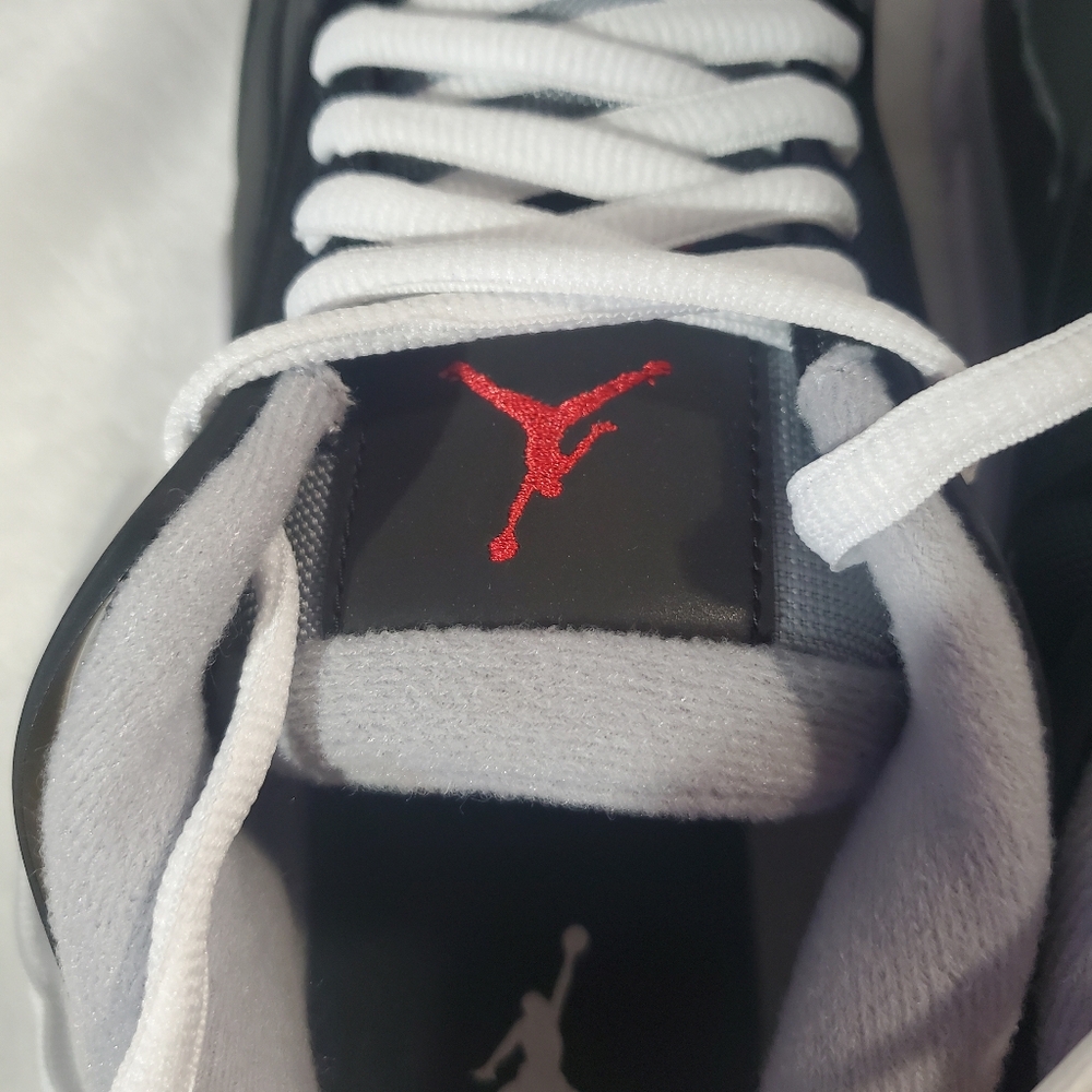 Nike Air Jordan Black/White/Gray With A Pop of Red Men's Sneakers - Picture 6 of 11
